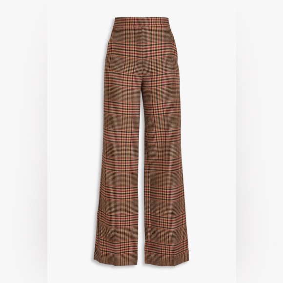 Veronica‎ Beard Tonelli Plaid Pant Camel Black Brown Tan Womens Size 0 - Picture 3 of 9